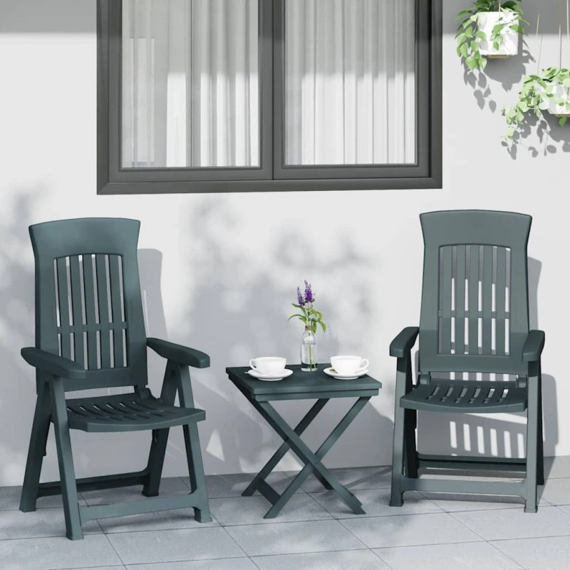 Positionsstole 2 stk. PP - grøn (foldbar, 4 positioner)