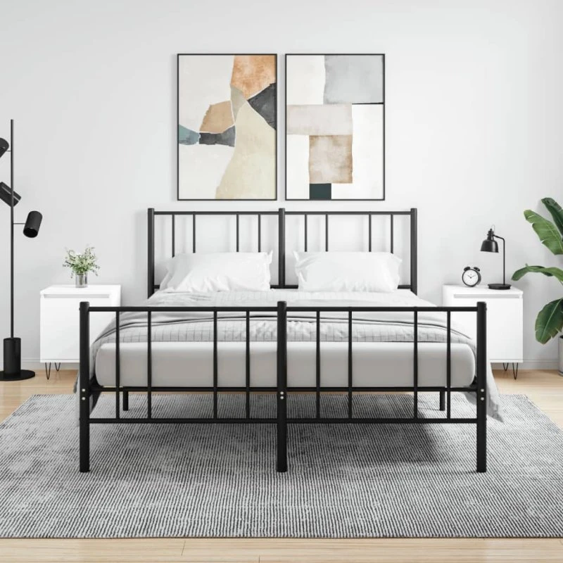 Sengeborde 2 stk. 40x30x50 cm hvidt konstrueret træ