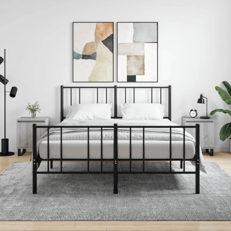 Sengeborde 2 stk. 40x30x50 cm – grå Sonoma-egetræslook