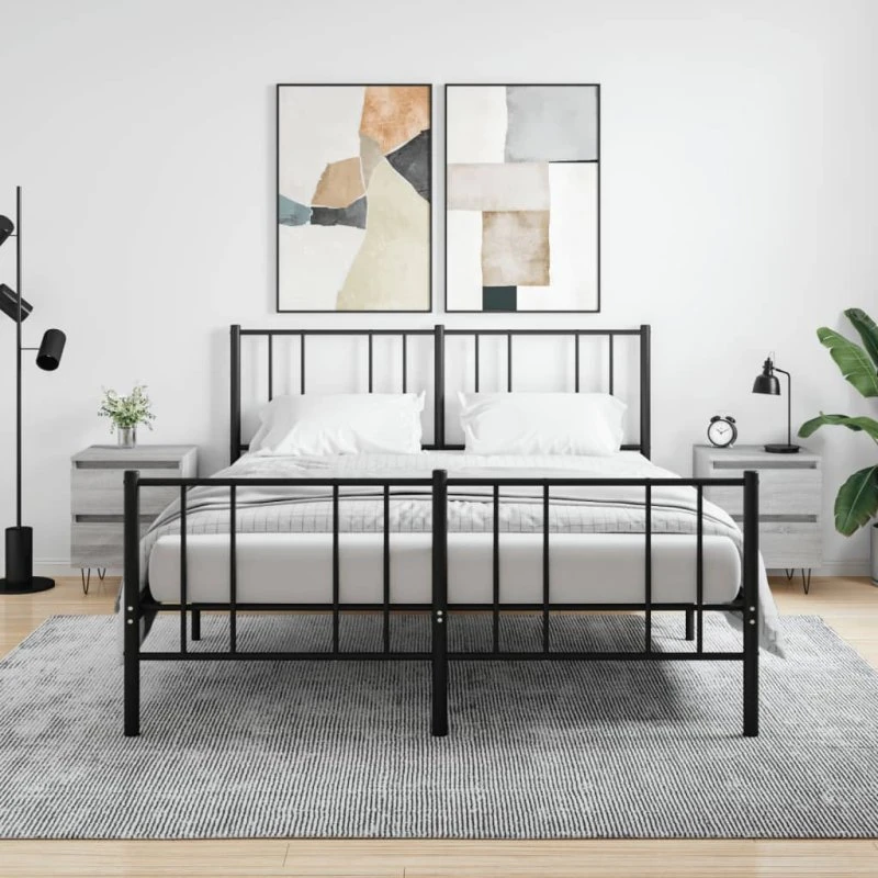 Sengeborde 2 stk. 40x35x50 cm – Sonoma-eg grå