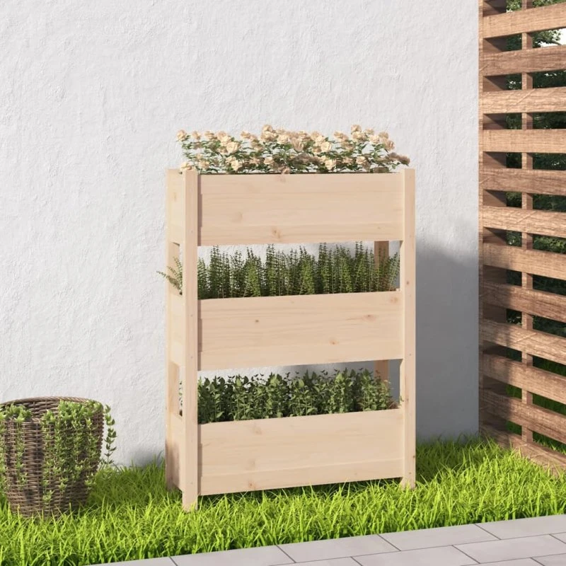 Plantekasse i massiv fyrretræ 77×25×104,5 cm