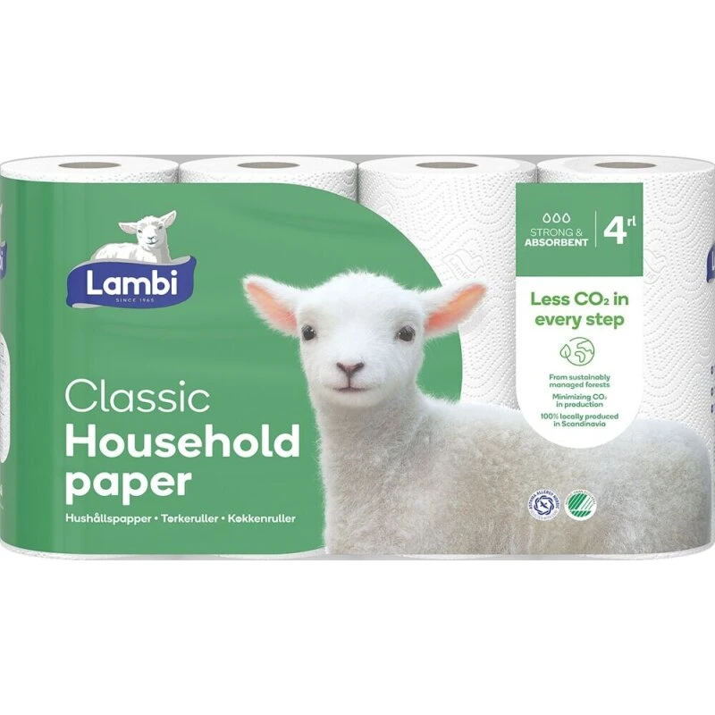 Lambi Classic køkkenrulle 2-lags 20 ruller (hvid)