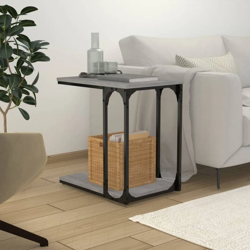 Sidebord 50x35x52 cm konstrueret træ - Grå Sonoma-eg