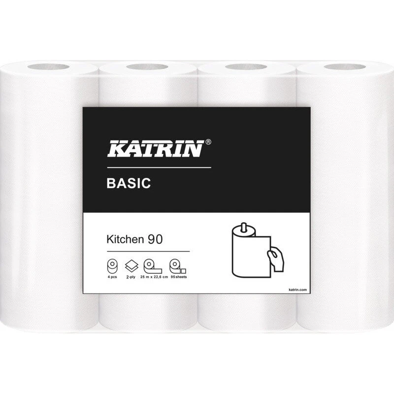 Katrin Basic 90 2-lags køkkenrulle 25m natur, 32 ruller