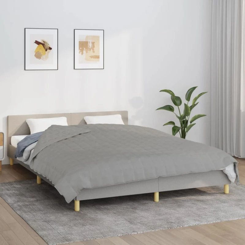 Tyngdetæppe 200x220 cm 9 kg - Grå bomuld