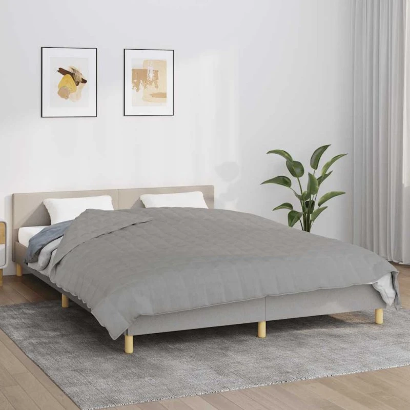 Tyngdetæppe 200x220 cm, 13 kg – Grå bomuld