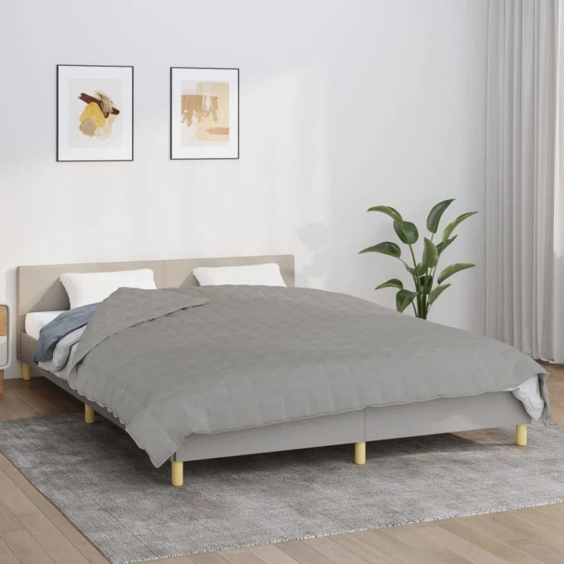 Tyngdetæppe 200x230 cm, 13 kg – gråt bomuldstæppe