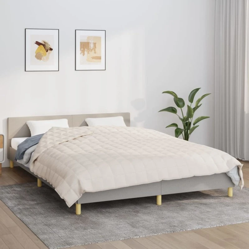 Tyngdetæppe 200x220 cm, 9 kg – lys creme bomuld