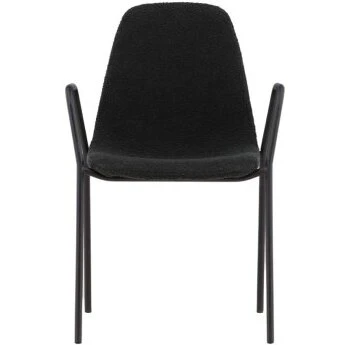 Kladesholmen Spisestuestol med armlæn - Sort bouclé