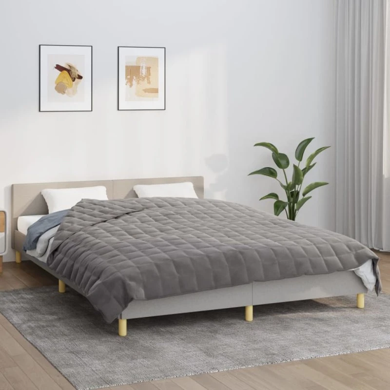 Tyngdetæppe 200x230 cm 13 kg – Gråt åndbart stof