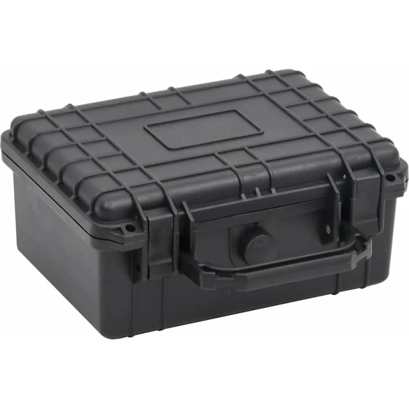Transportabel flightcase 24×19×11 cm – Sort, låsbar, skumindsats