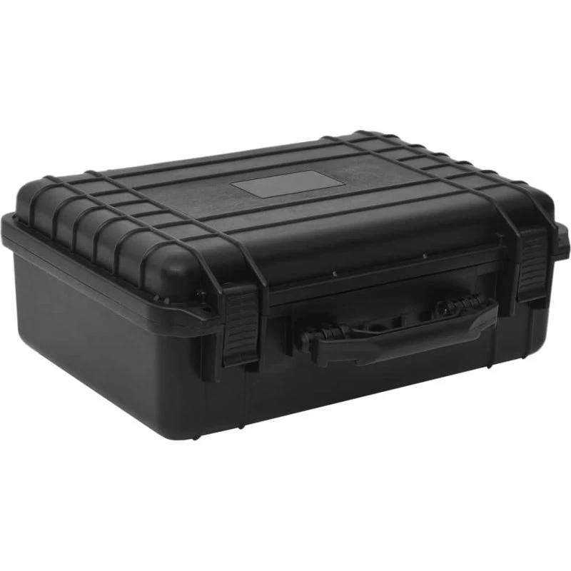 Transportabel flightcase 47x36x18 cm – sort, låsbar
