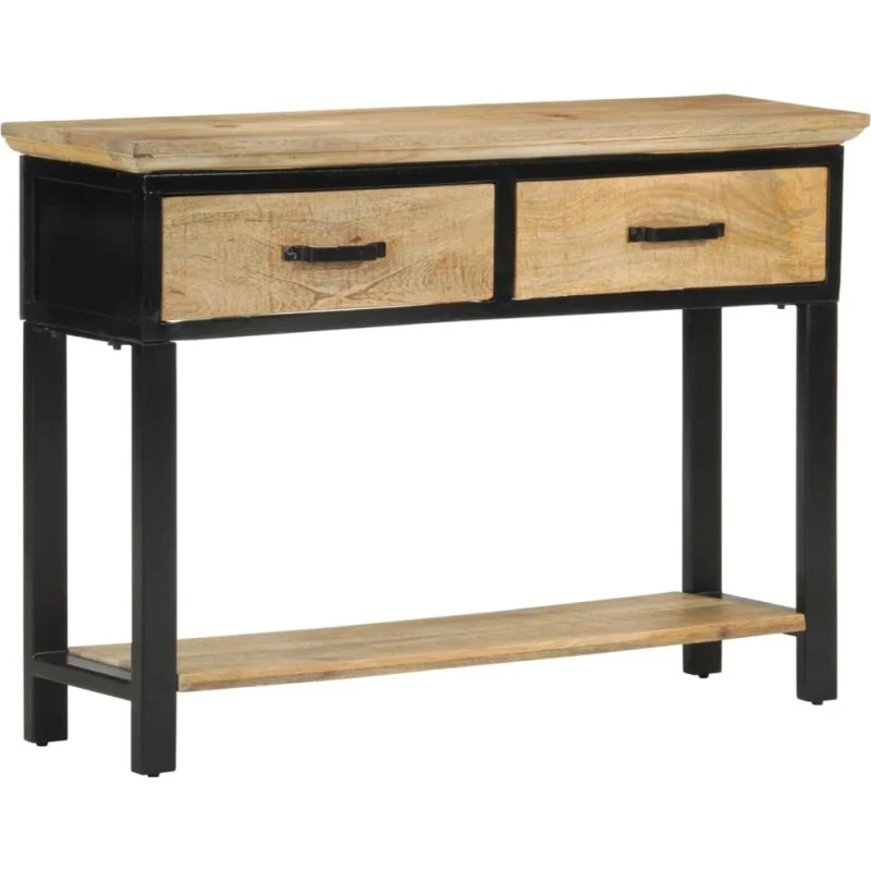 Konsolbord i massivt ru mangotræ 110x30x75 cm