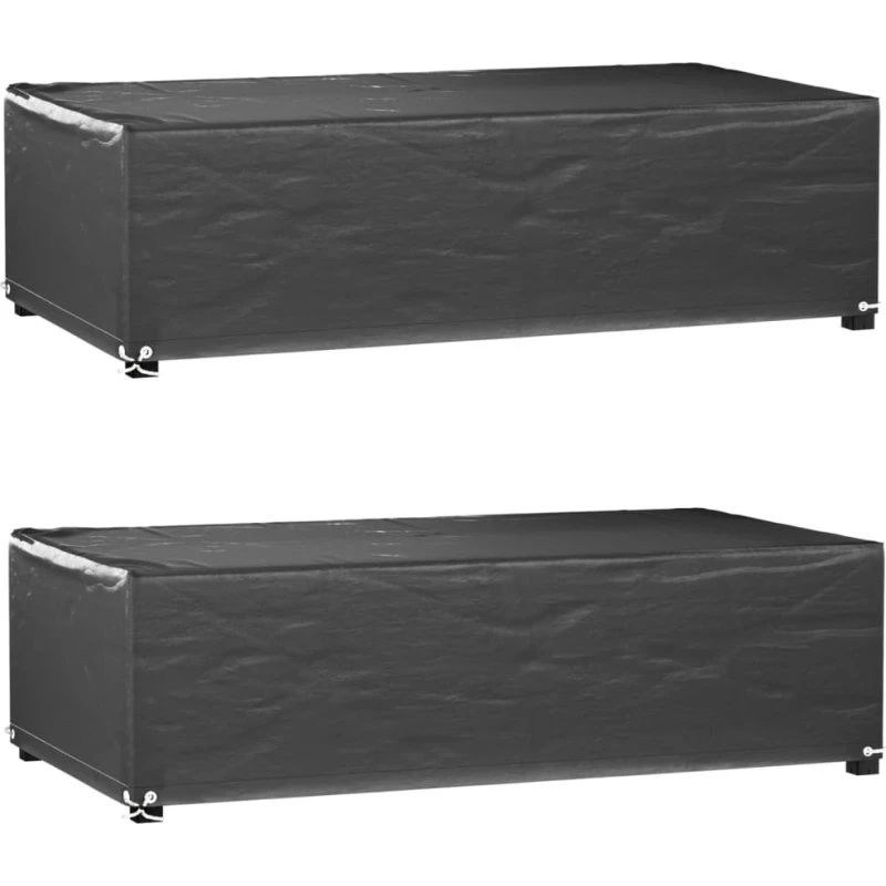 Havemøbelovertræk 2 stk 125x70x35 cm — PE, 8 øjer
