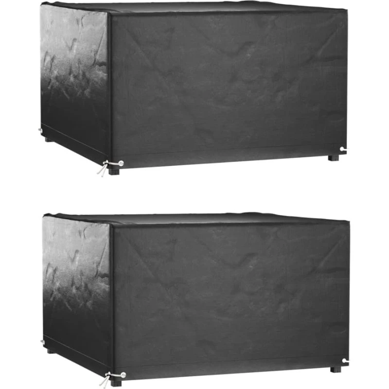 Havemøbelovertræk 2 stk 125x125x75 cm – 8 øjer, PE