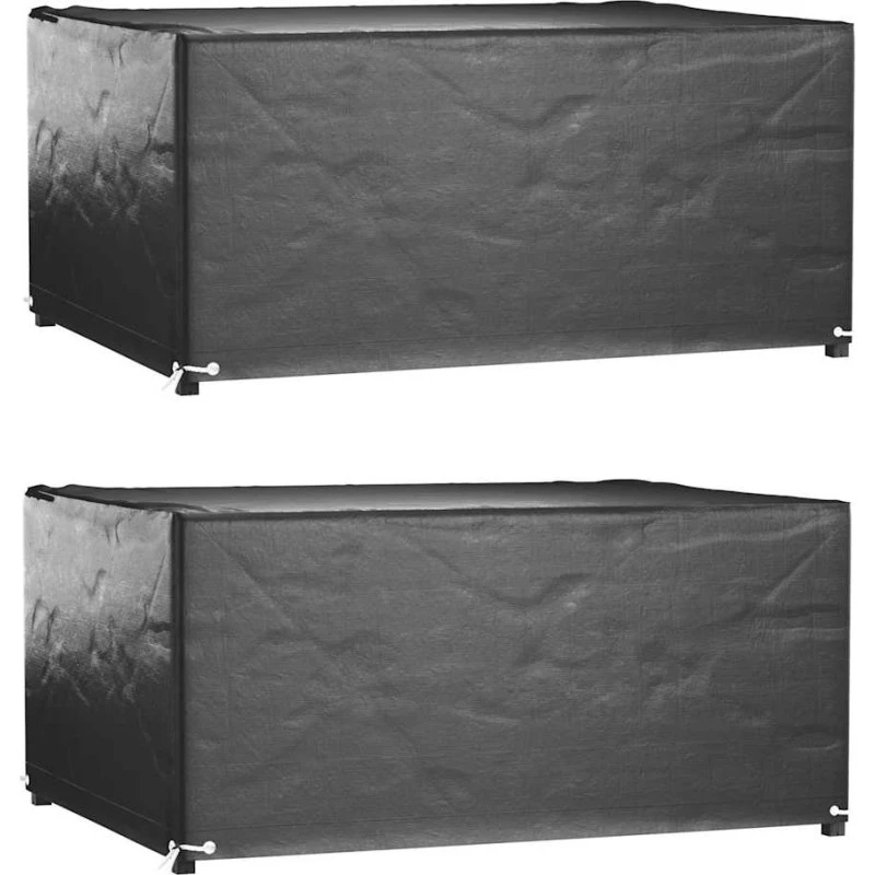 Havemøbelovertræk 2 stk. 160x120x75 cm – 8 øjer (PE)