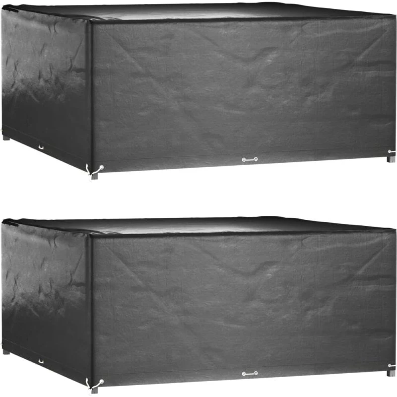 Havemøbelovertræk 2 stk 250x250x90 cm – 16 øjer, PE