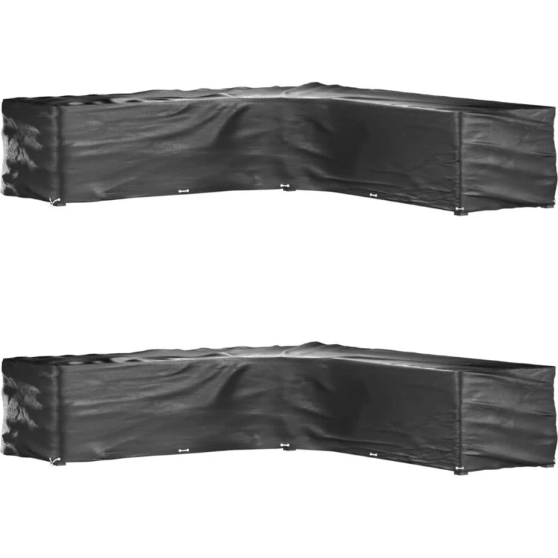 L-formet havemøbelovertræk 2 stk 300x300x70 cm - 20 øjer