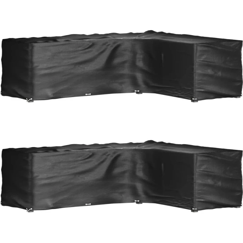 L-formet overtræk til havemøbler 285x220x80 cm (2 stk.)