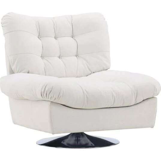 VENTURE DESIGN Florens lænestol - Offwhite (polyester/krom)