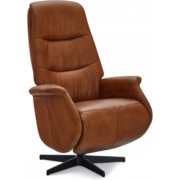 Delta drejestol i cognac læder, drejefunktion