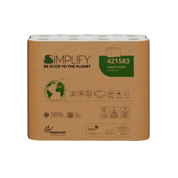 Superior toiletpapir 3-lag 32 ruller, hvid nyfiber