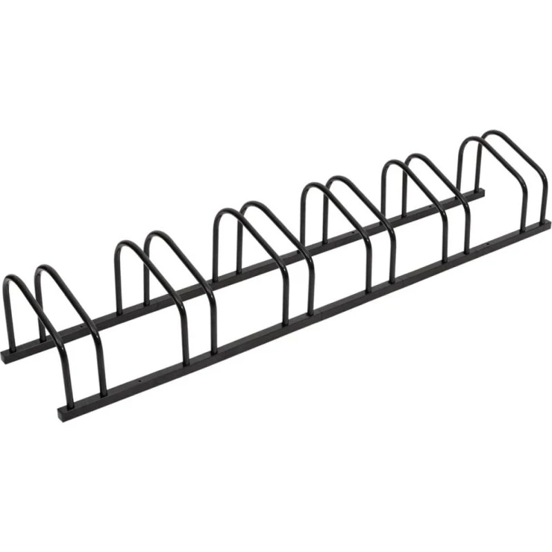 Cykelstativ til 6 cykler i stål – sort, robust opbevaring