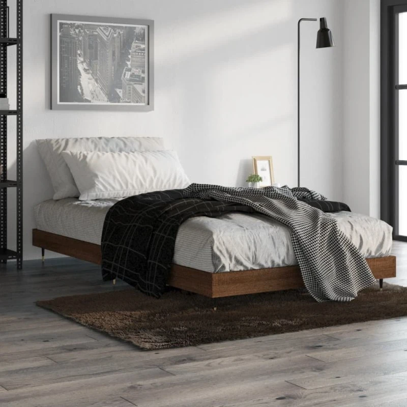 Sengeramme 90x200 cm i konstrueret træ – brunt eg
