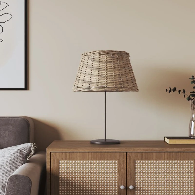 Lampeskærm flet Ø50x30 cm brun – naturlook