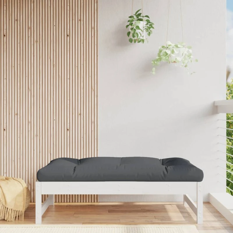 Udendørs fodskammel 120x80 cm i massivt fyrretræ - hvid