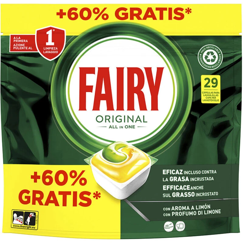 Fairy All-in-1 Lemon opvasketabs (kapsler)
