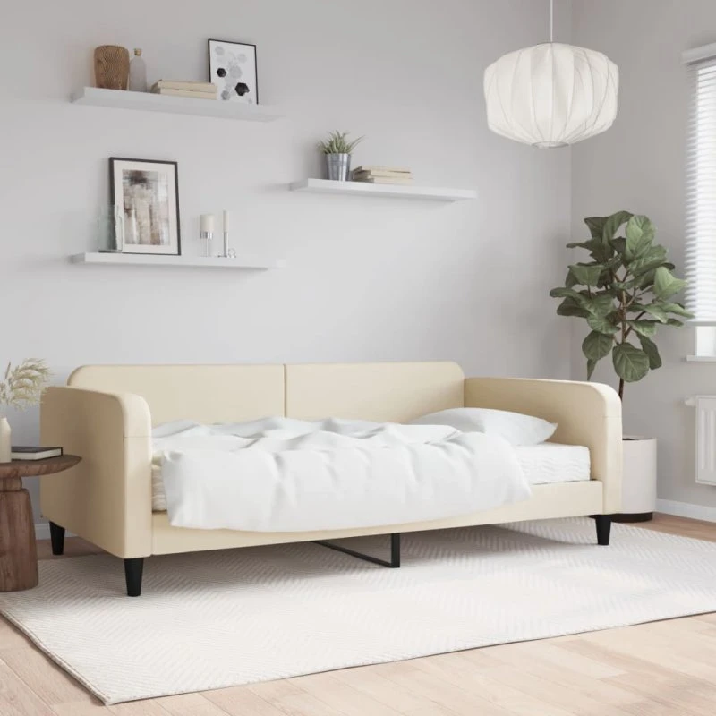Daybed 80x200 cm med skummadras - creme stof