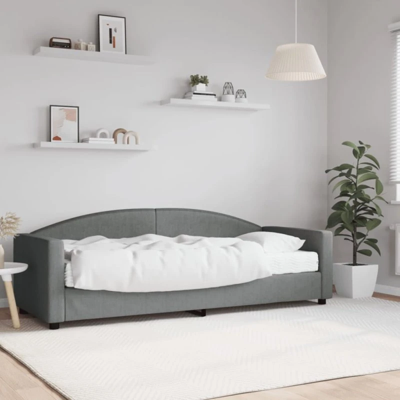 Daybed 2-i-1 med madras 80x200 cm – mørkegrå stof