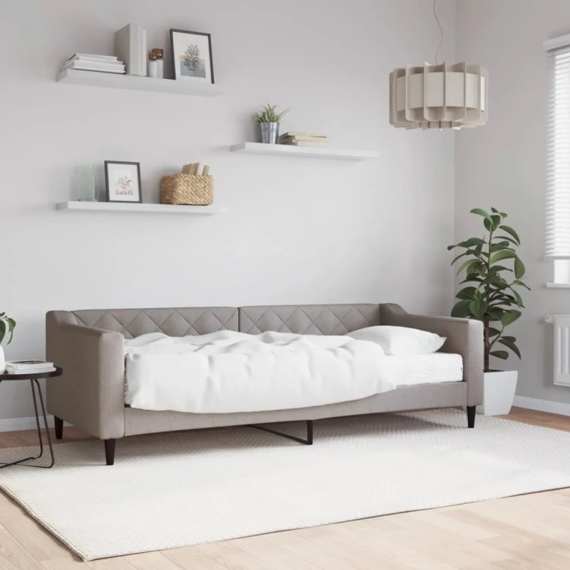 Daybed med skummadras 80x200 cm – stof gråbrun