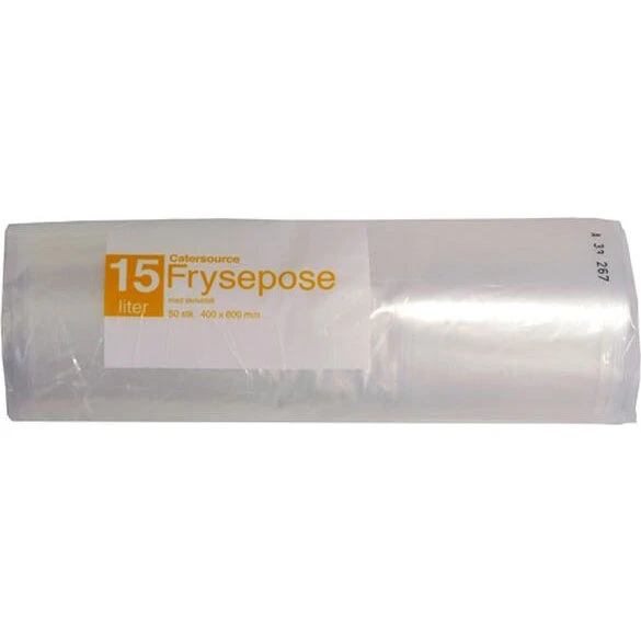 CaterSource frysepose 15 L (40x60 cm) med skrivefelt, 50 stk LDPE