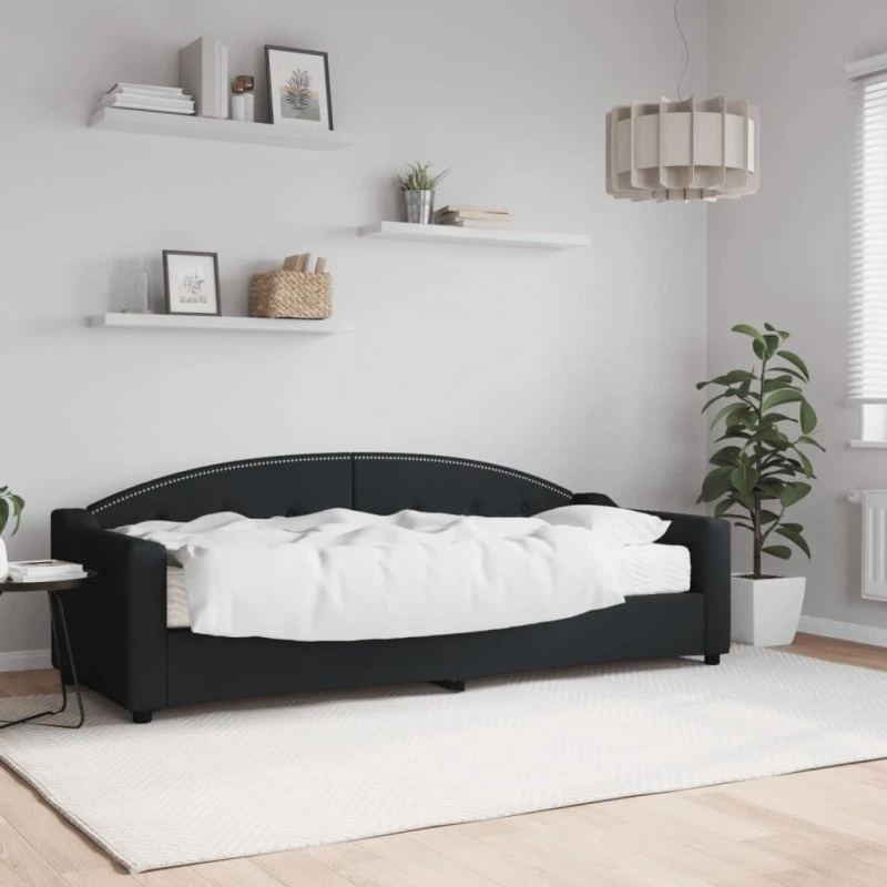 Daybed 2-i-1 med madras 80x200 cm - sort stof