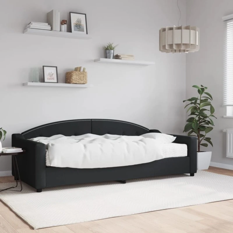 Daybed 90x200 cm med skummadras - sort stof