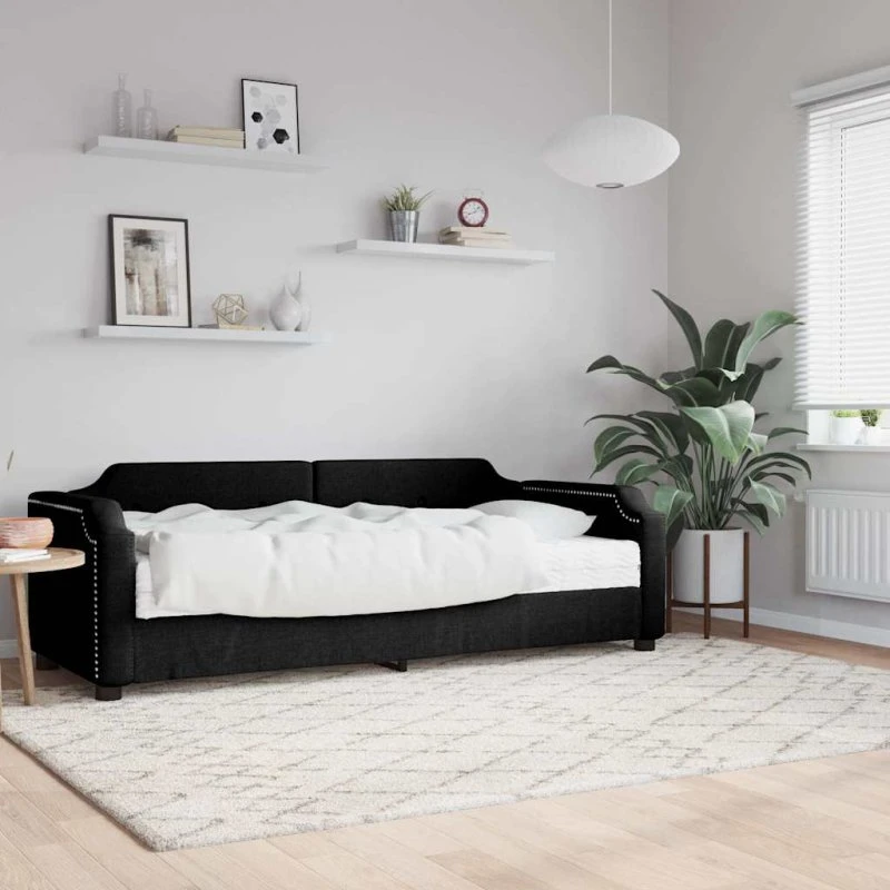 Daybed med madras 80x200 cm – stof sort