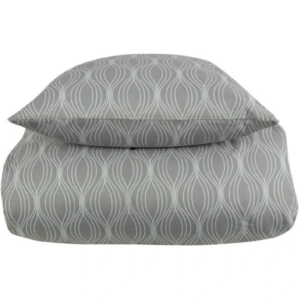 IN Style Wave Grey microfibersæt 200x220 cm - mønstret