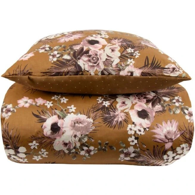 By Night sengetøj 200x200 cm - Flowers & Dots (karry)