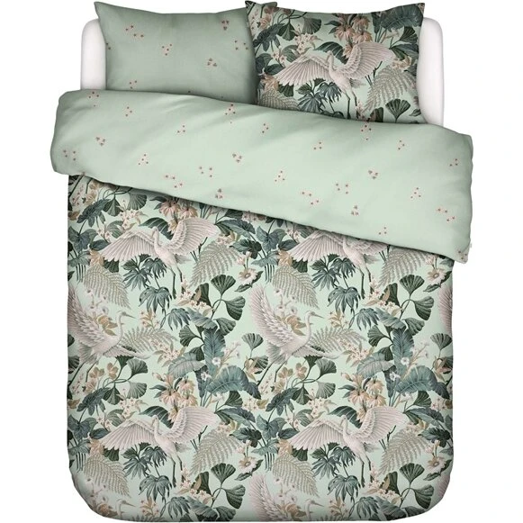 Essenza Diem Pistache sengesæt 200x200 cm – 100% økologisk bomuldssatin