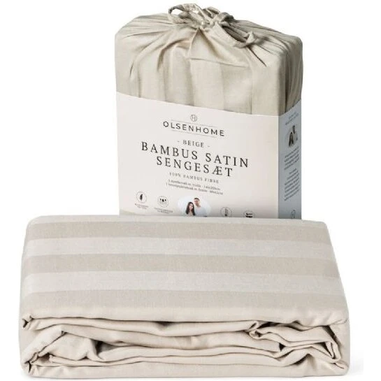 OlsenHome Bambus dynebetræk 140x220 cm – 100% bambus, beige