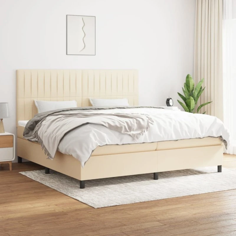 Kontinentalseng 200x200 cm med pocketmadras – creme