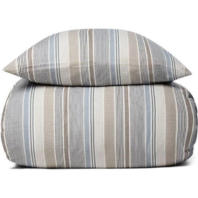 By Night Bæk og Bølge sengesæt 140x220 cm - Blå stribet