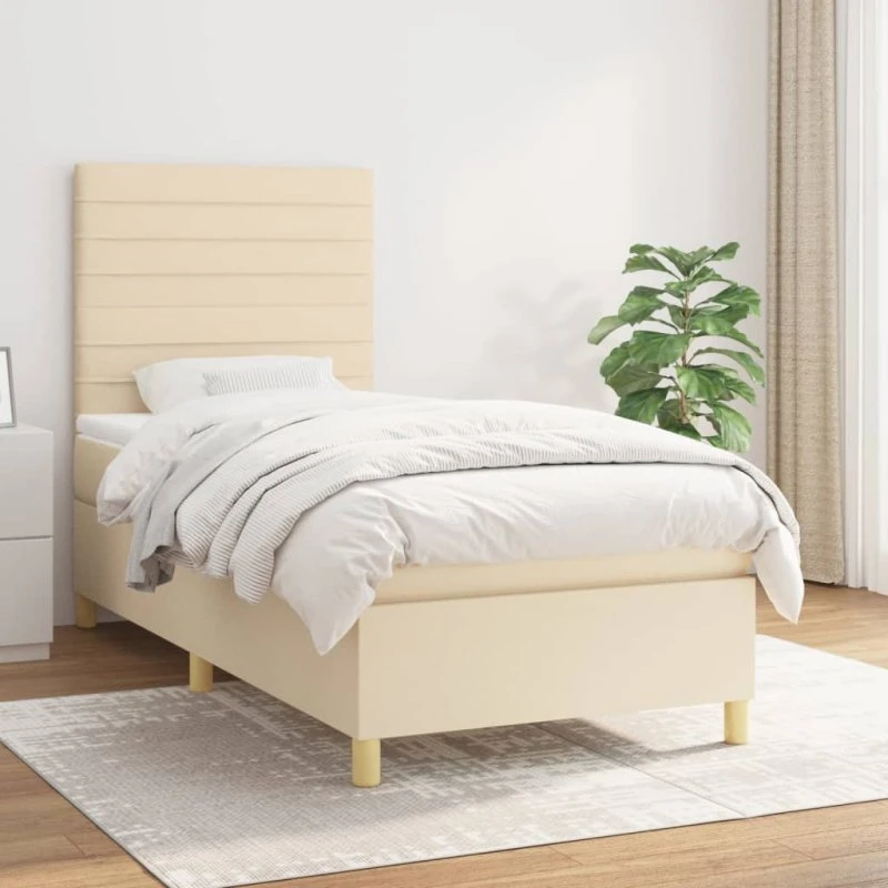 Kontinentalseng 100x200 cm med pocketmadras, creme