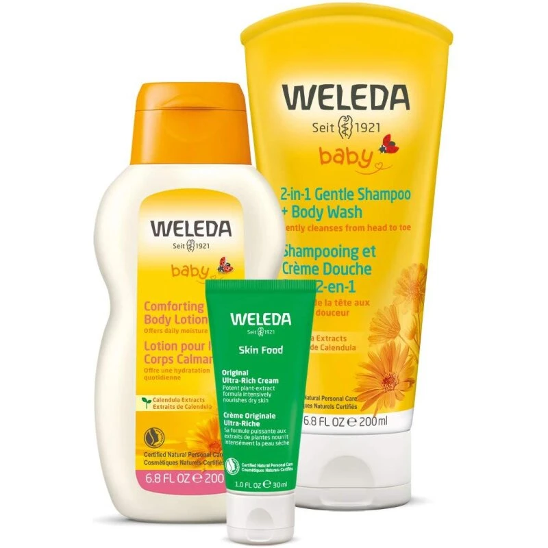 Weleda Baby Calendula 2-i-1 Shampoo & Body Wash, 3 x 6,8 Fl Oz