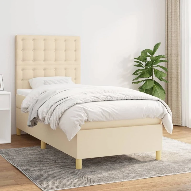 Kontinentalseng 100x200 cm med pocketmadras, creme