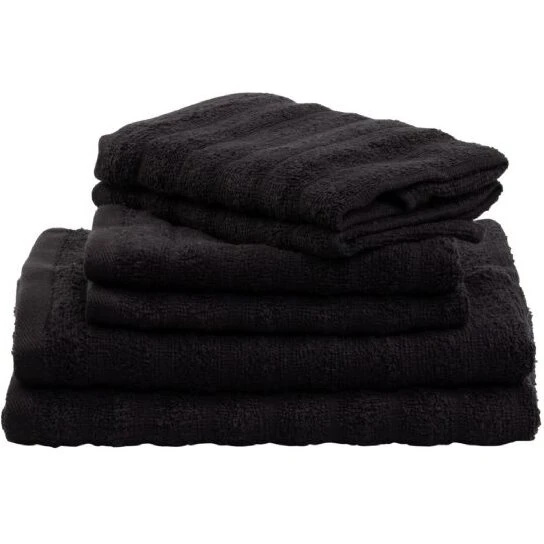 Borg Living håndklæder 2 stk 50x100 cm – 100% kæmmet bomuld, sort