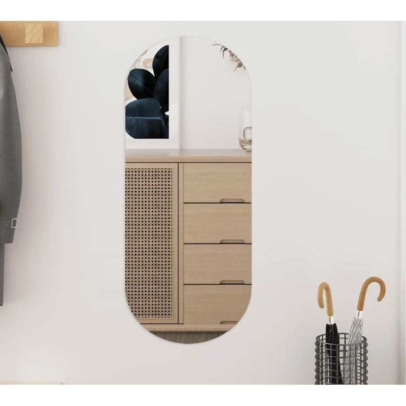 Vægspejl ovalt 25x60 cm – klart glas, væghængt