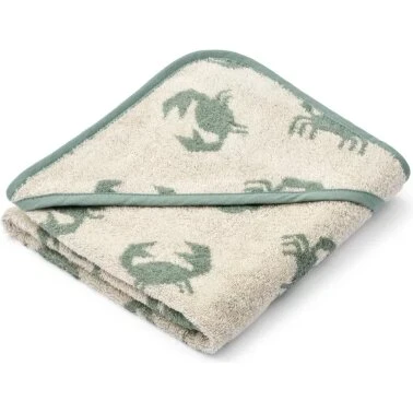 Liewood Alba hættehåndklæde Sandy med krabbeprint